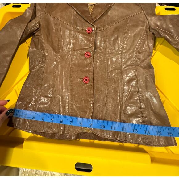 Vintage Brown Wilsons Leather 100% Leather Women's Fitted Maxima 1990s Y2K 1970s - Picture 12 of 16